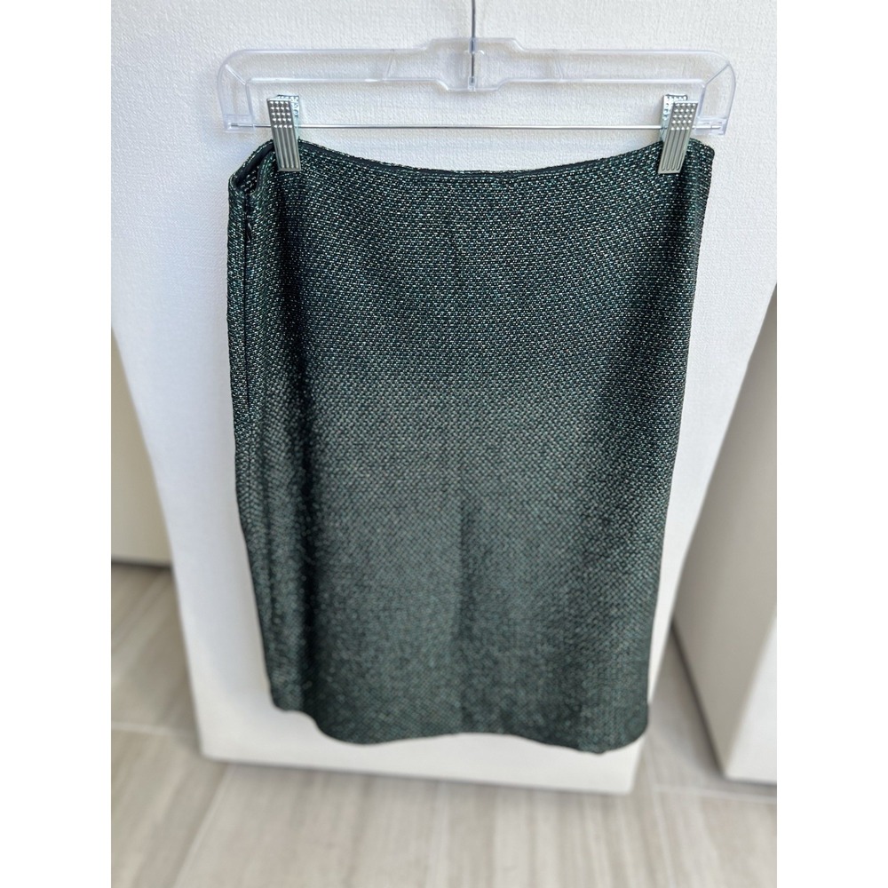 NEW St John Women's Metallic Mini Skirt Shimmer Sz 8